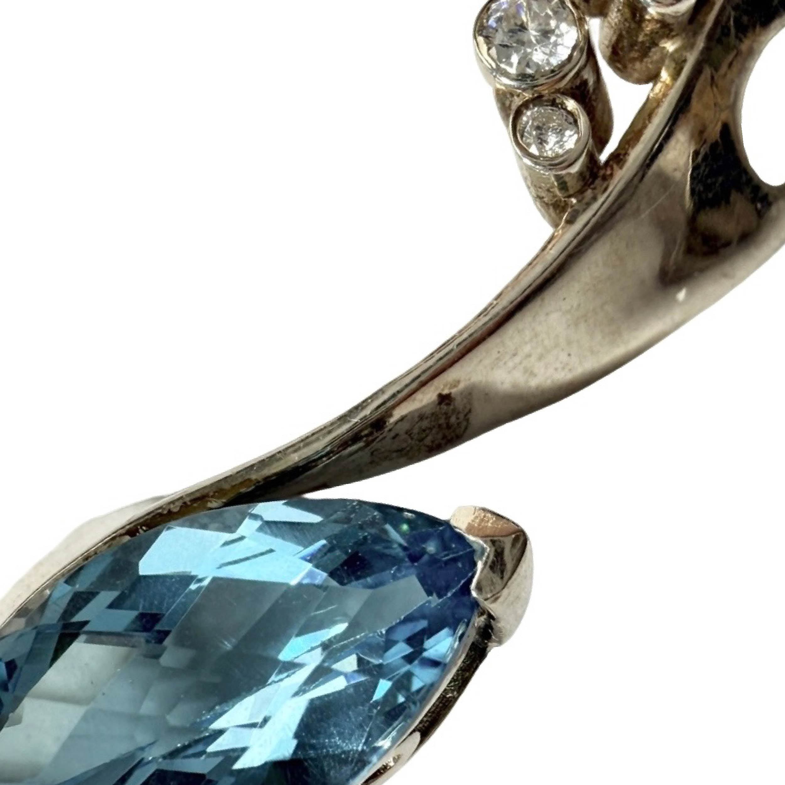 Shinecrys- blue topaz pendant