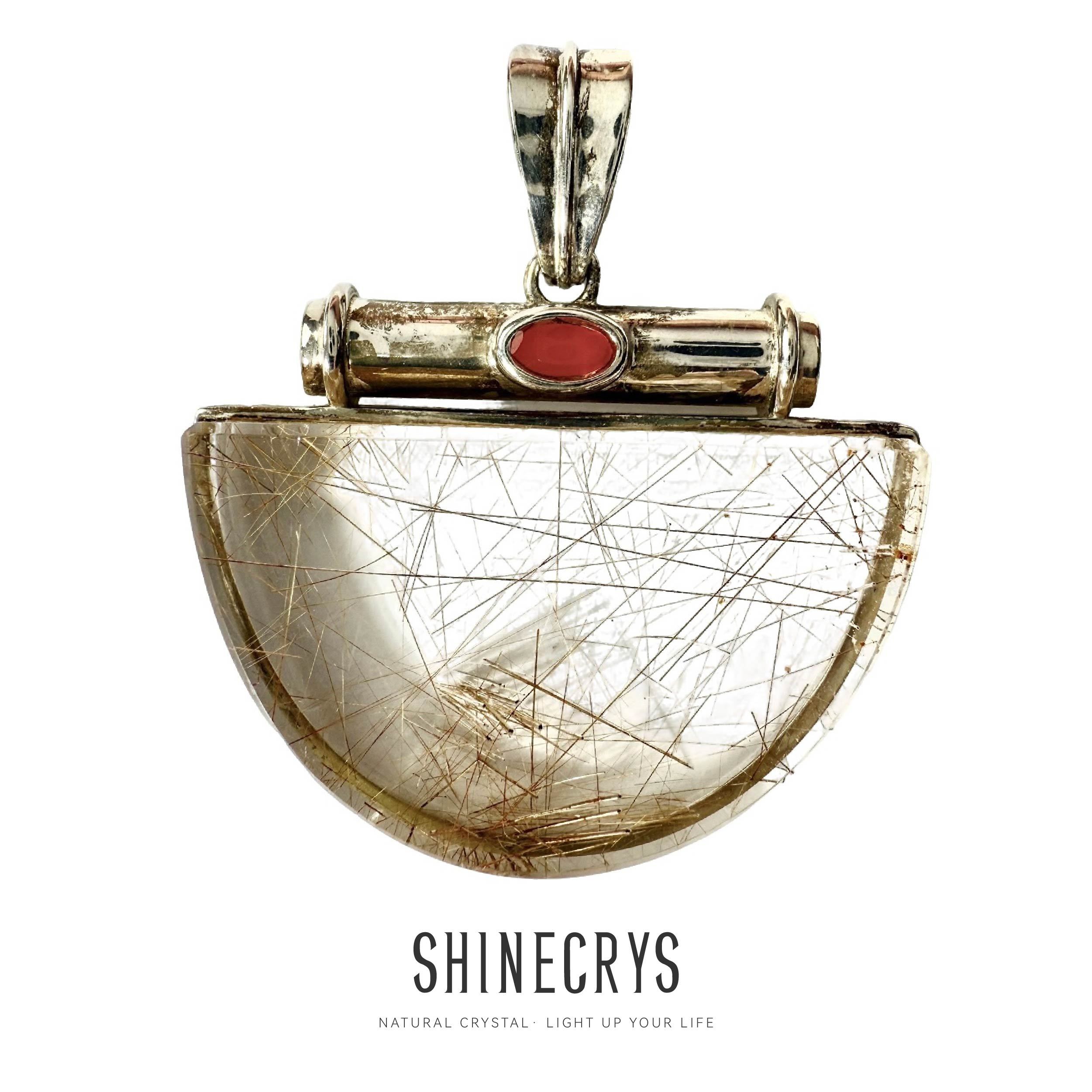 Shinecrys- Golden Rutilated Quartz  pendant