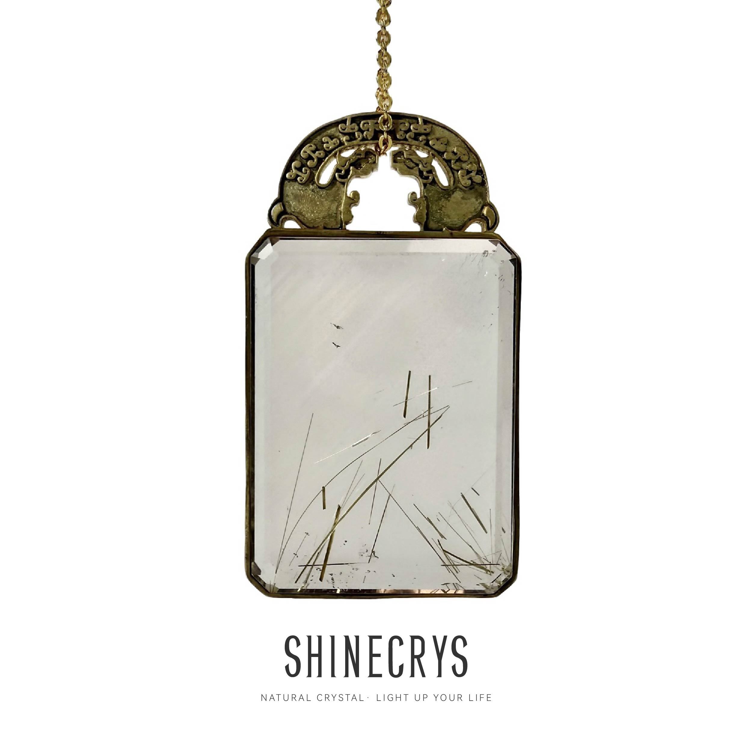 Shinecrys- Golden Rutilated Quartz  pendant