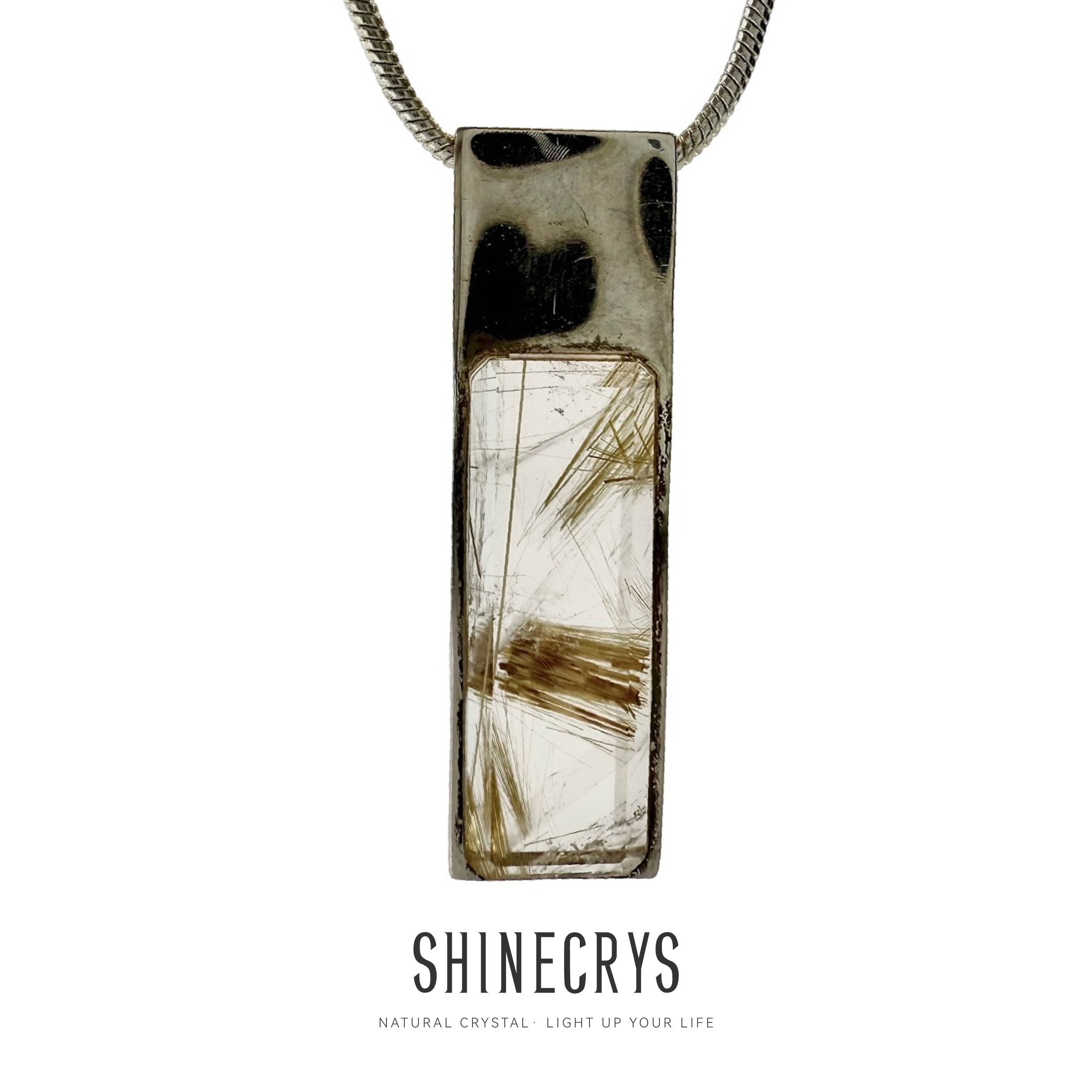 Shinecrys- Golden Rutilated Quartz  pendant