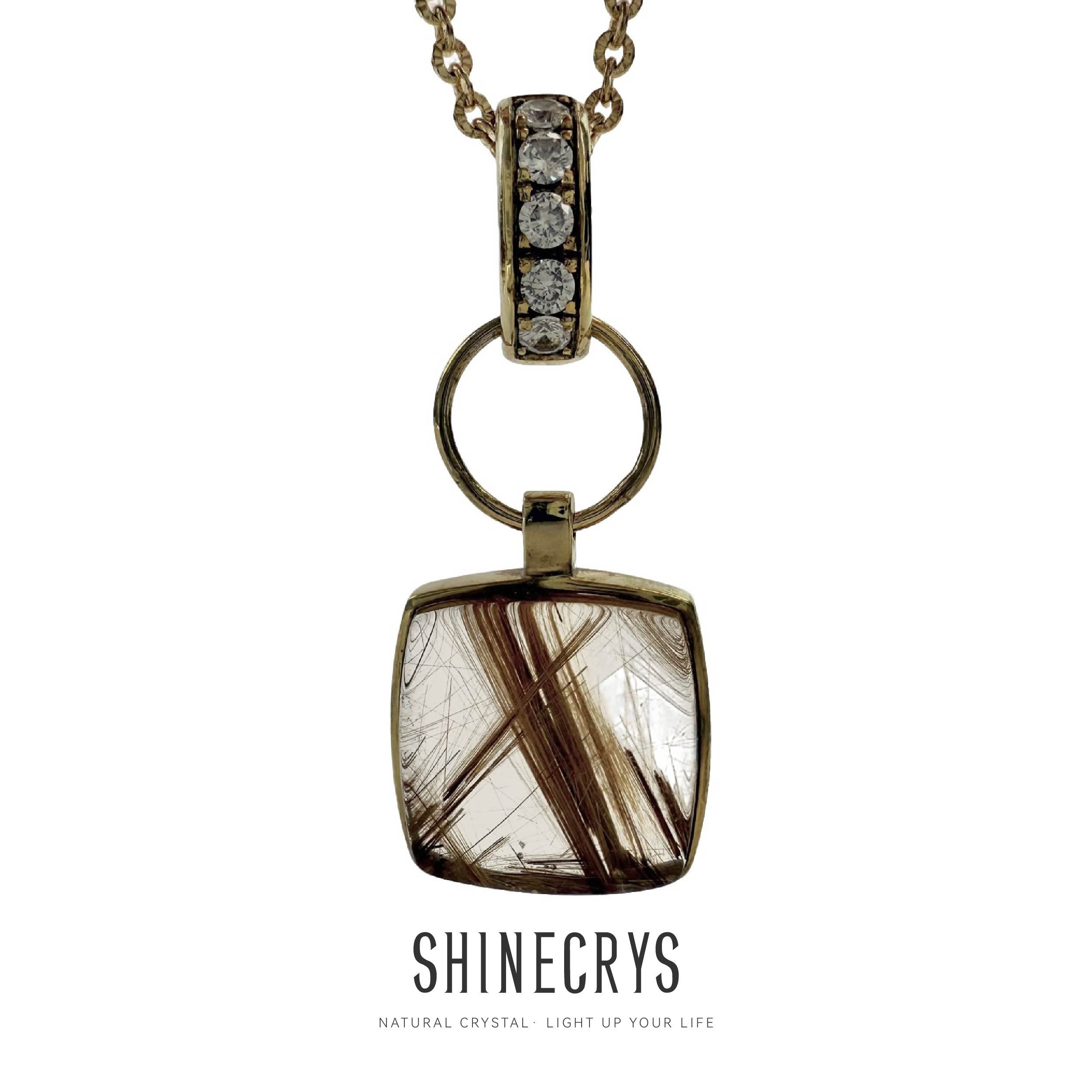 Shinecrys- Golden Rutilated Quartz  pendant