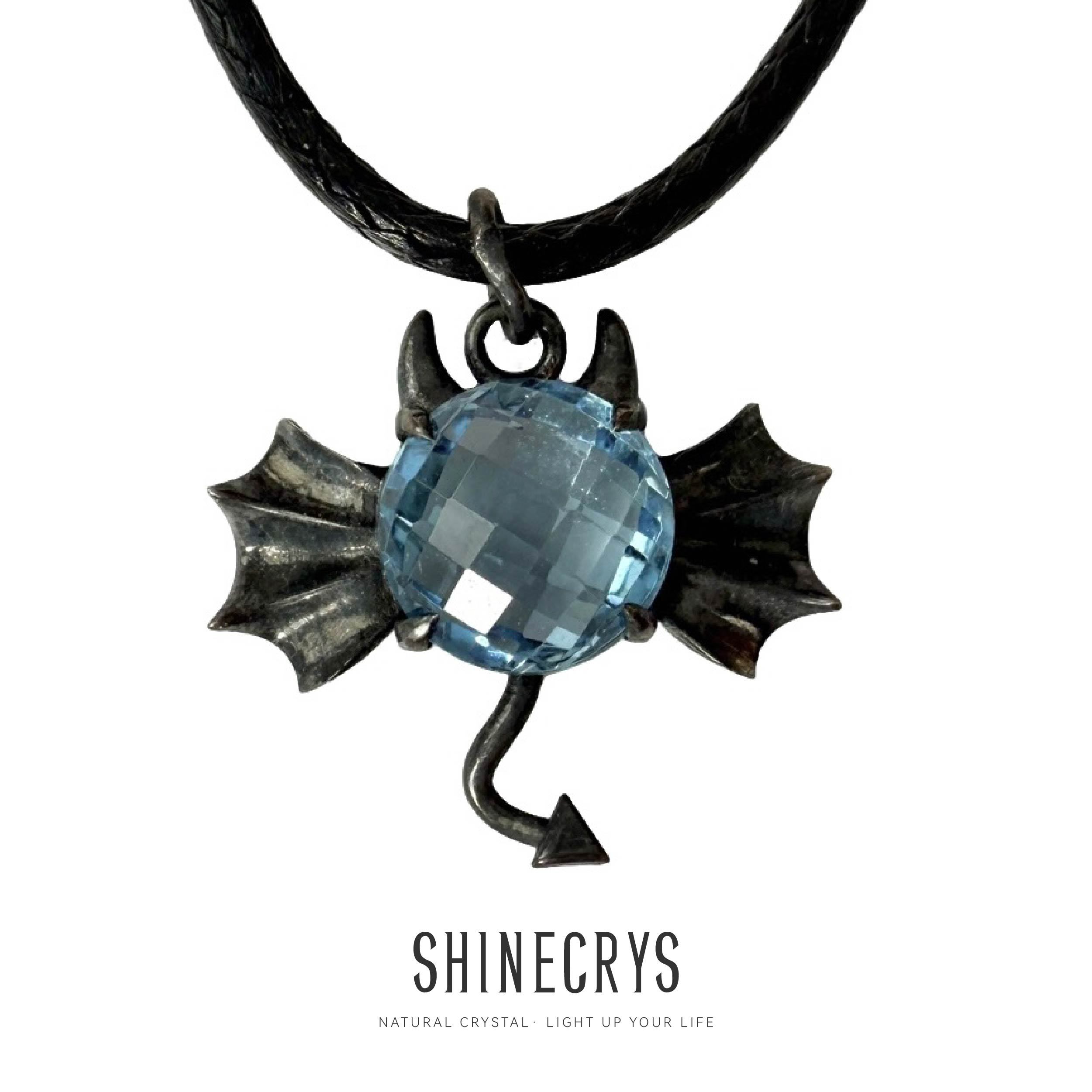 Shinecrys- blue topaz pendant