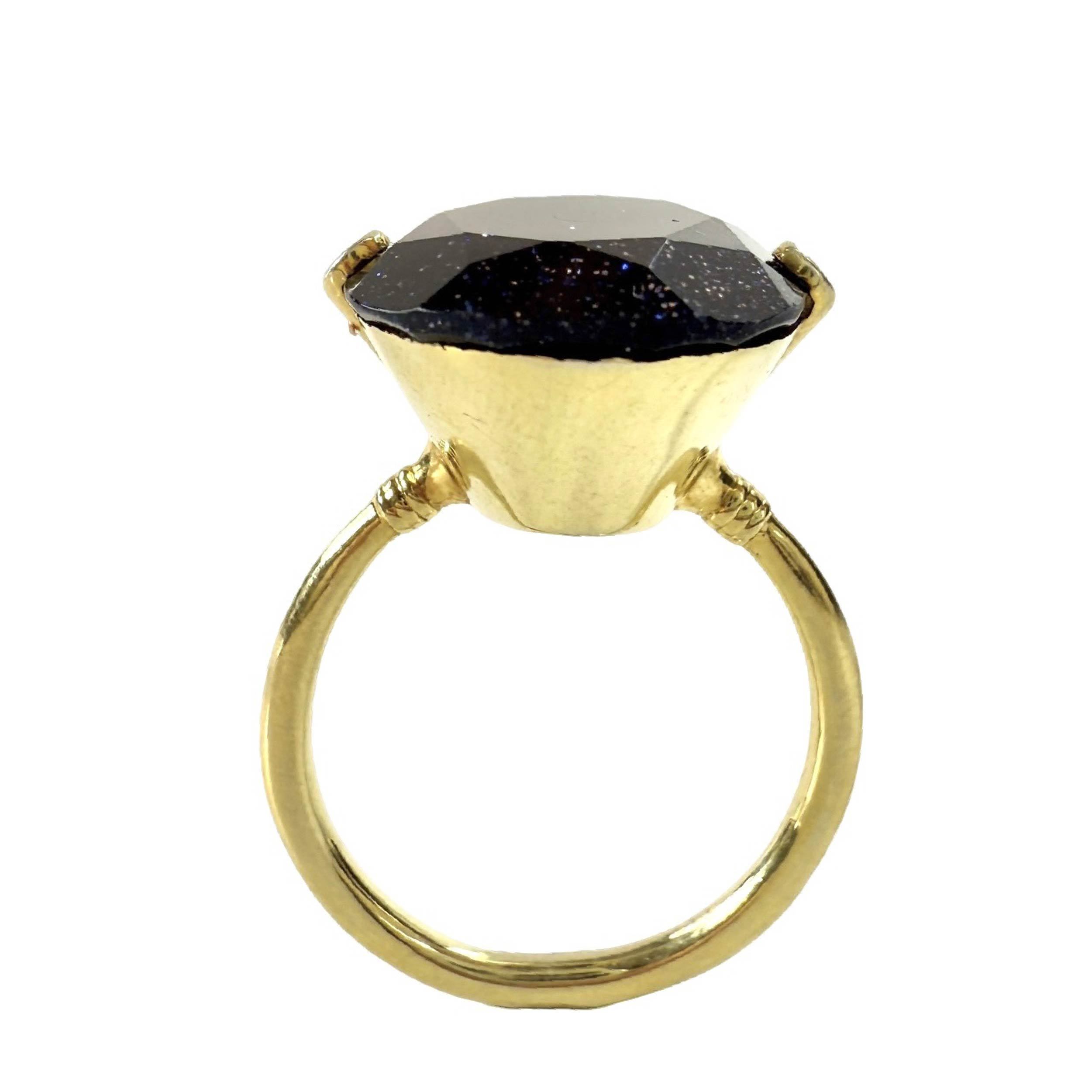 Shinecrys---blue sandstone ring
