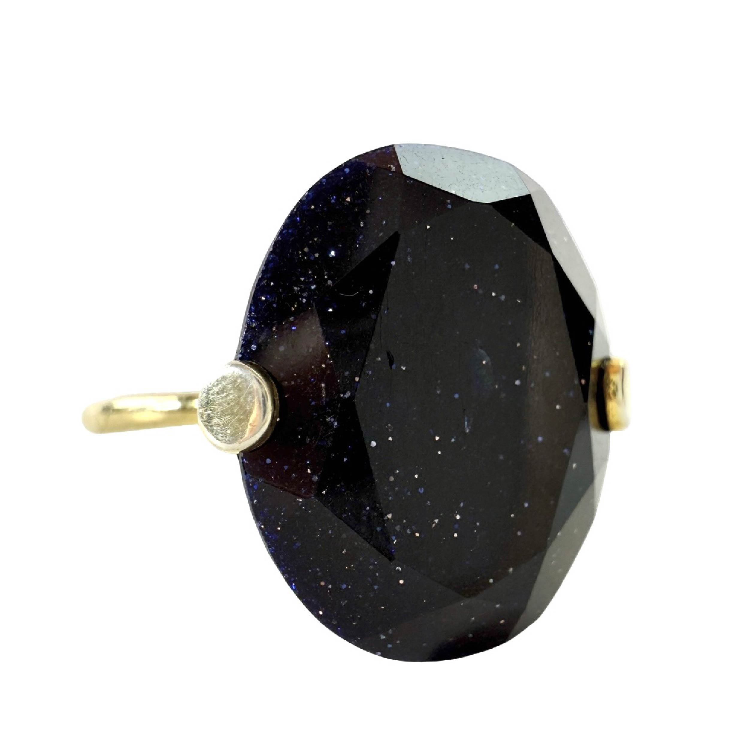Shinecrys---blue sandstone ring