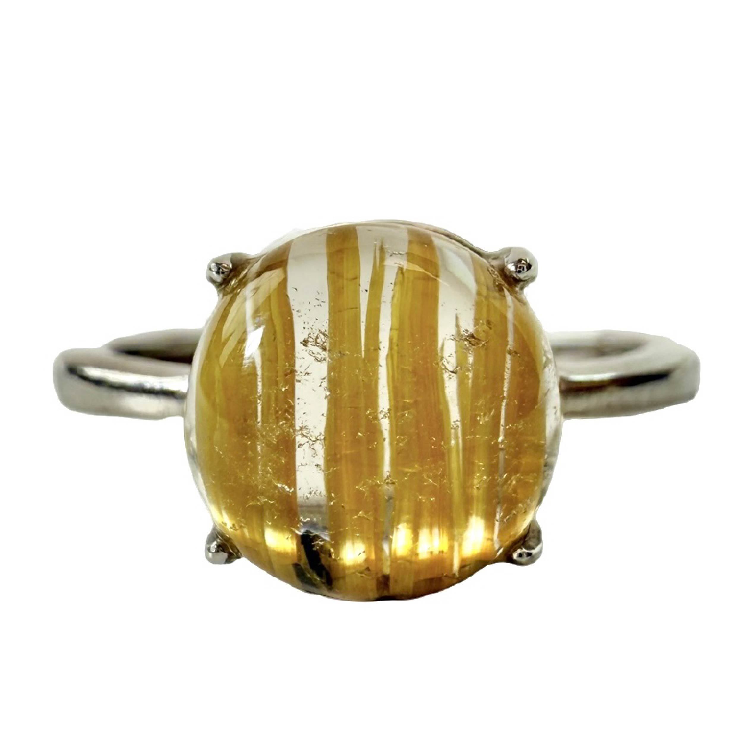Shinecrys- Titanium quartz ring