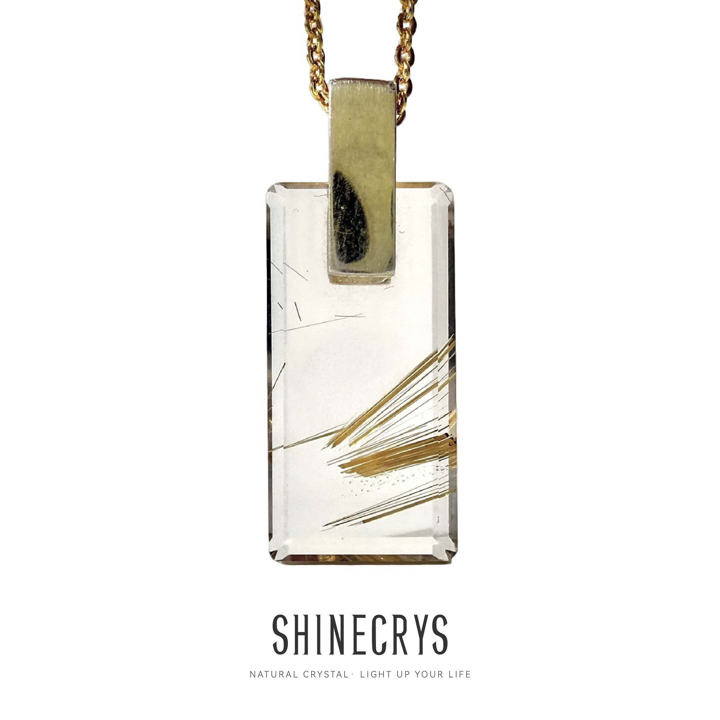 Shinecrys- Golden Rutilated Quartz  pendant