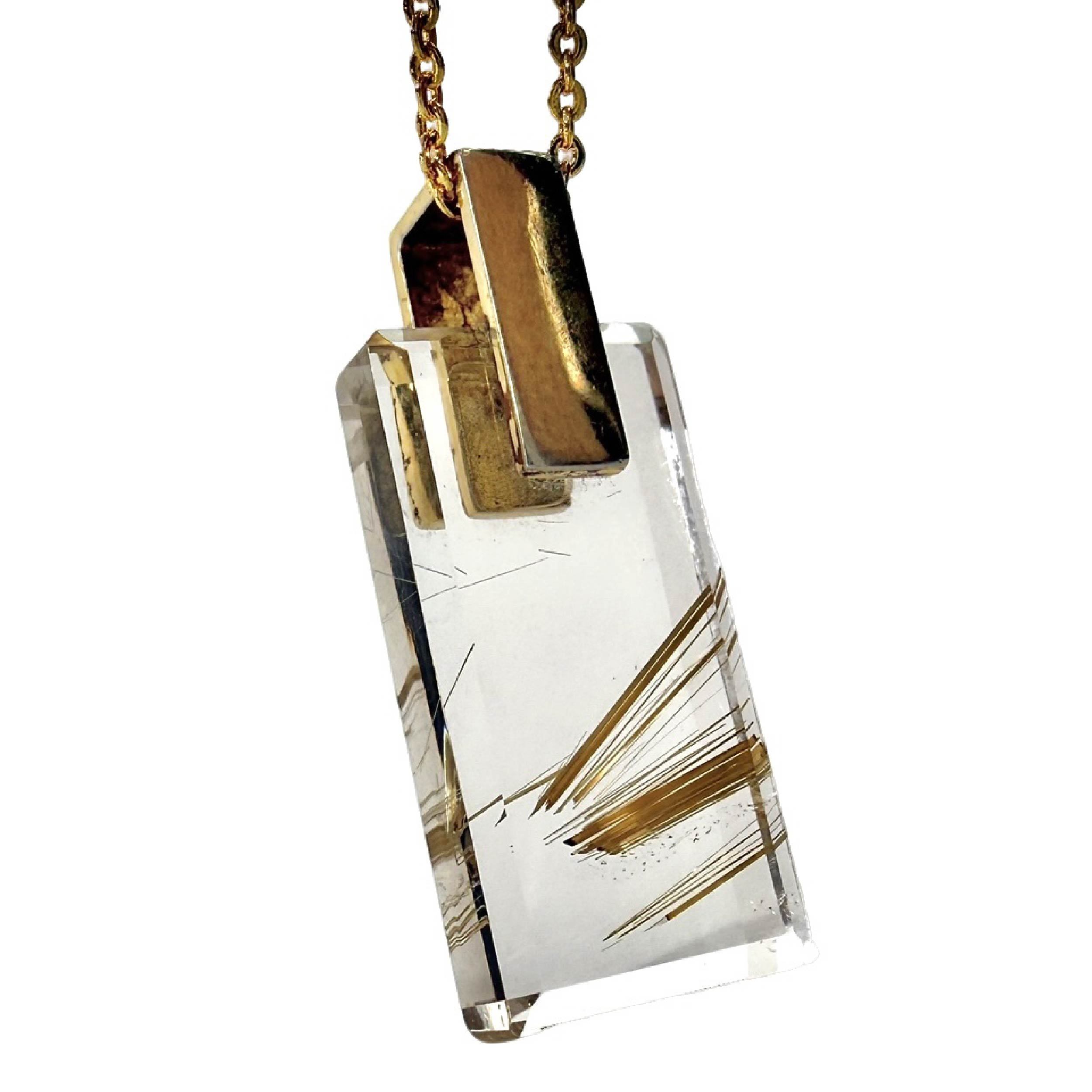 Shinecrys- Golden Rutilated Quartz  pendant