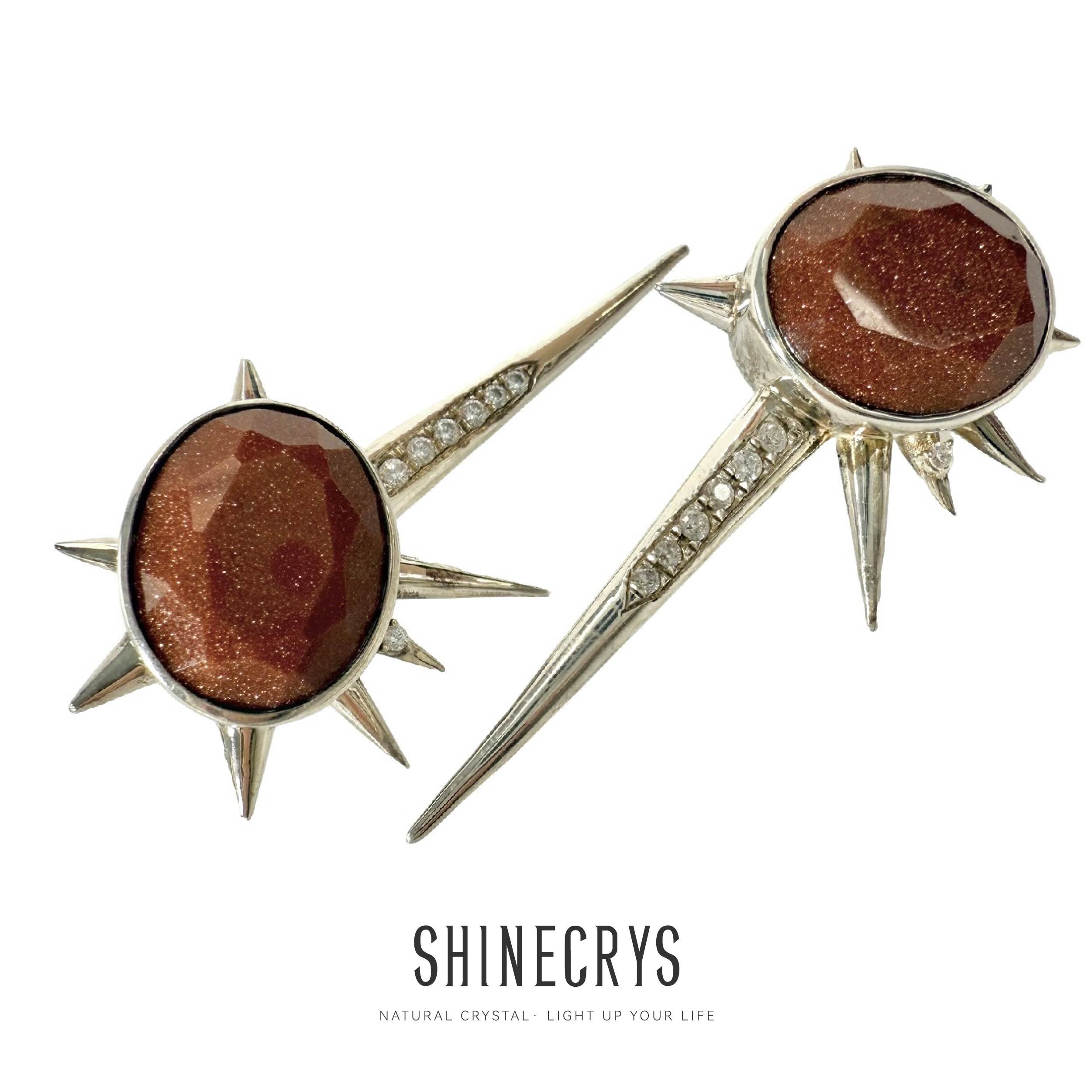 Shinecrys- Golden sand earrings