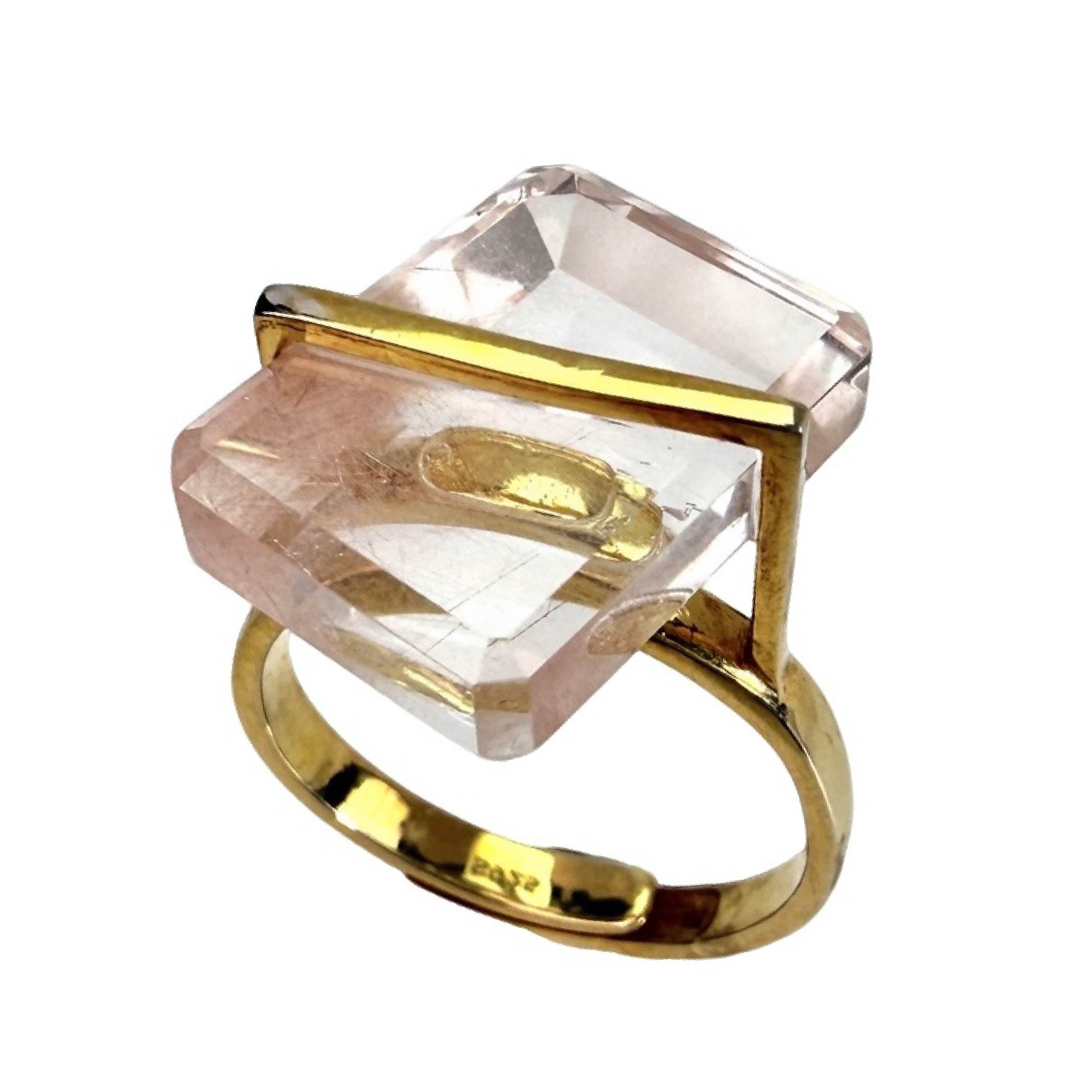 Shinecrys- Red quartz ring