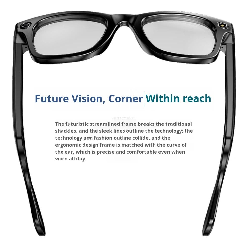 I0021 AI Smart Camera Glasses  4K HD Camera, 800W Pixel, Anti-Shake, Anti-Blue Light, Dual-mic Noise Cancellation, 270mAh Battery  Universal Compatibility