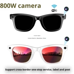 I0021 AI Smart Camera Glasses  4K HD Camera, 800W Pixel, Anti-Shake, Anti-Blue Light, Dual-mic Noise Cancellation, 270mAh Battery  Universal Compatibility