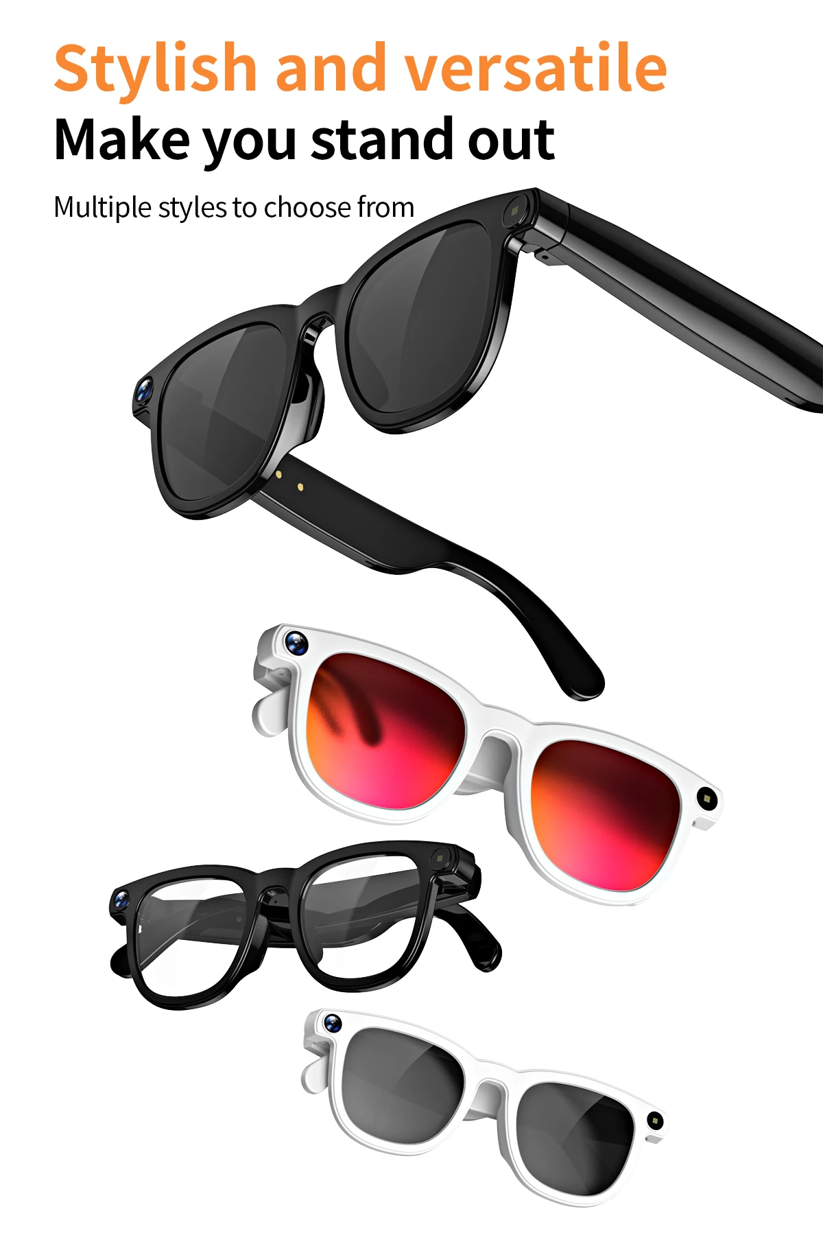I0117 AI Smart Glasses Real-Time Translation Object Recognition Photography Universal Compatibility