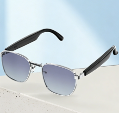 I0127 AI Smart Vintage Aviation Sunglasses  Built-in Bluetooth, AI Translation Universal Compatibility