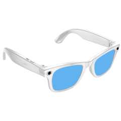 White frame with blue lenses