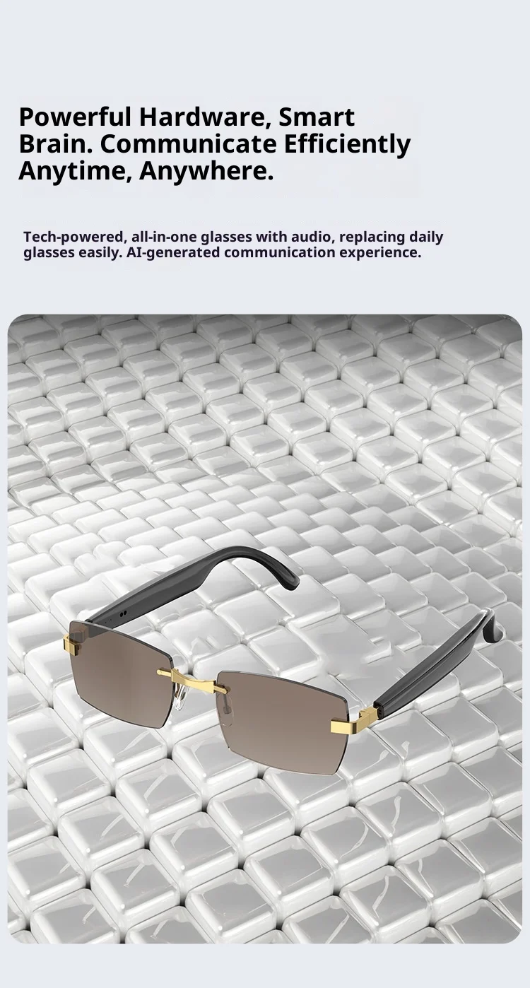 I0125 Smart Sunglasses with Wireless Audio, 1080P Video, AI Translation & IPX5 Waterproof Universal Compatibility