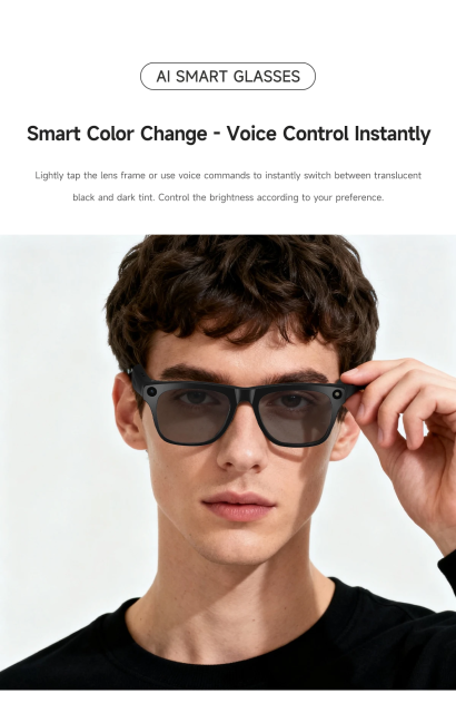 I0116 AI Smart Glasses Touch-activated Colour Change Lenses Compatible with MAC