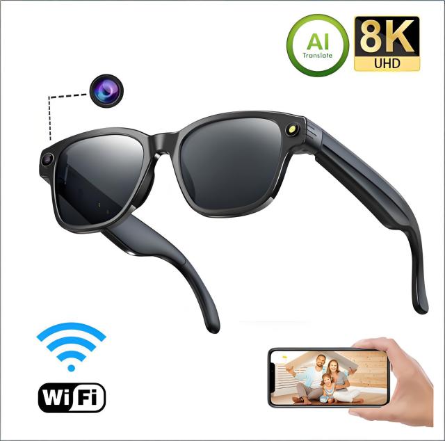 I0107 Smart AI Glasses High-Strength PC Material Compatible with iOS & Android