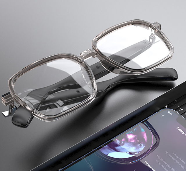 I000143 Smart Glasses  Anti-Blue Light, Bluetooth Music, Built-in Microphone, AI Function Expandable  Universal Compatibility