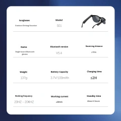 I0020 Smart Sunglasses  IPX5 Waterproof, AI Translation, Wireless Bluetooth, Outdoor Sport Audio  Universal Compatibility