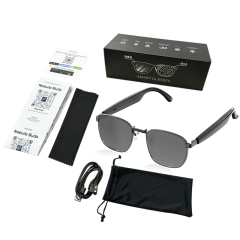 I0128 AI Smart Sunglasses  Bluetooth Audio, Music Playback, Customized Logo  Universal Compatibility