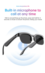 I0100 Smart Sport Sunglasses with Open-Ear Earphones, UV Protection & Wireless Audio Universal Compatibility