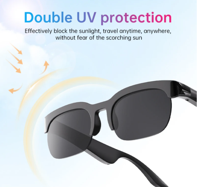 I0100 Smart Sport Sunglasses with Open-Ear Earphones, UV Protection & Wireless Audio Universal Compatibility