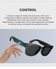 I0118 AI Smart Camera Glasses 8MP Camera WiFi Waterproof Voice Wake-up Universal Compatibility