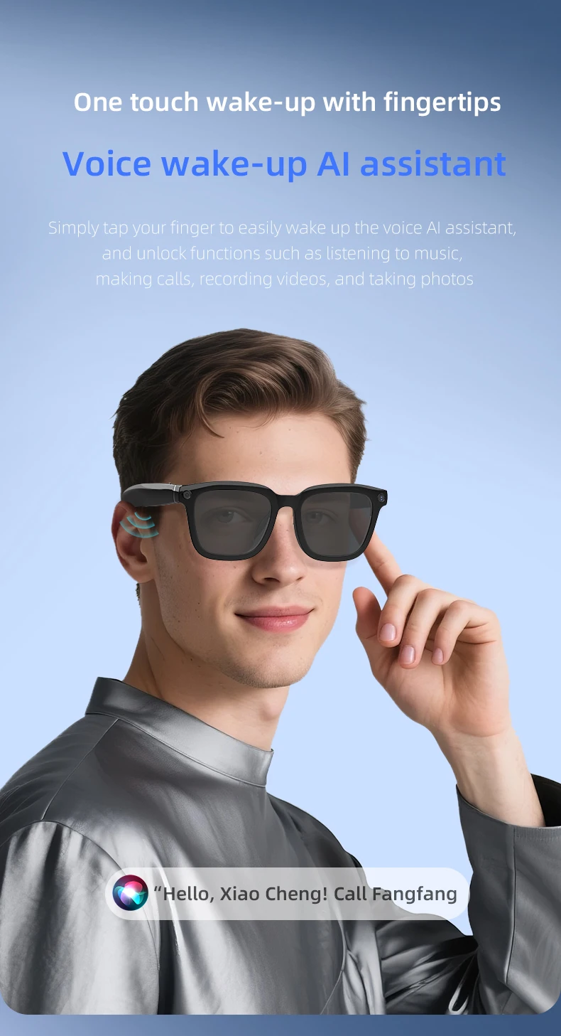 I0106 AI Smart Glasses Lightweight Material Compatible with iOS & Android
