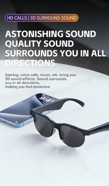 I0101 Smart Sunglasses with Open-Ear Wireless Earbuds, Bluetooth & AI Translator Universal Compatibility