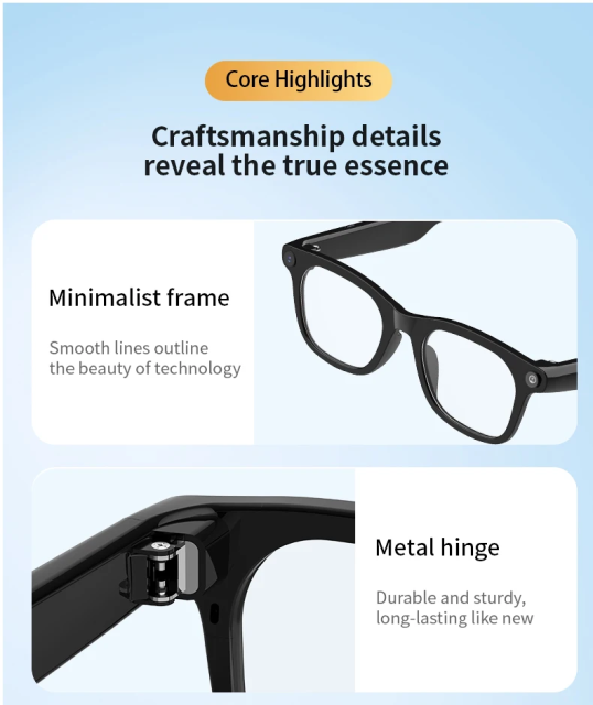 I0120 AI Smart Translation Glasses Hands-Free Camera Video Call Music Glasses