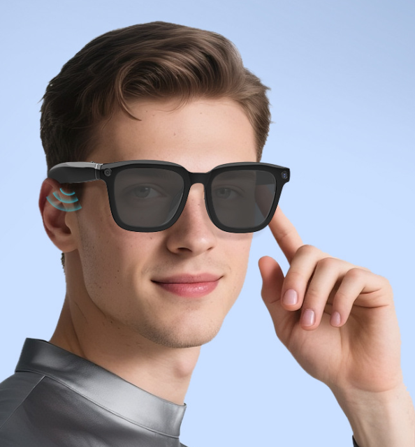 I000132 AI Smart Glasses  Real-time Translation, Multi-Language, ChatGPT Integration, Music Playback, Call, WiFi Upload, Camera, Photo & Video Universal Compatibility