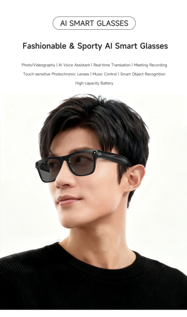 I0116 AI Smart Glasses Touch-activated Colour Change Lenses Compatible with MAC
