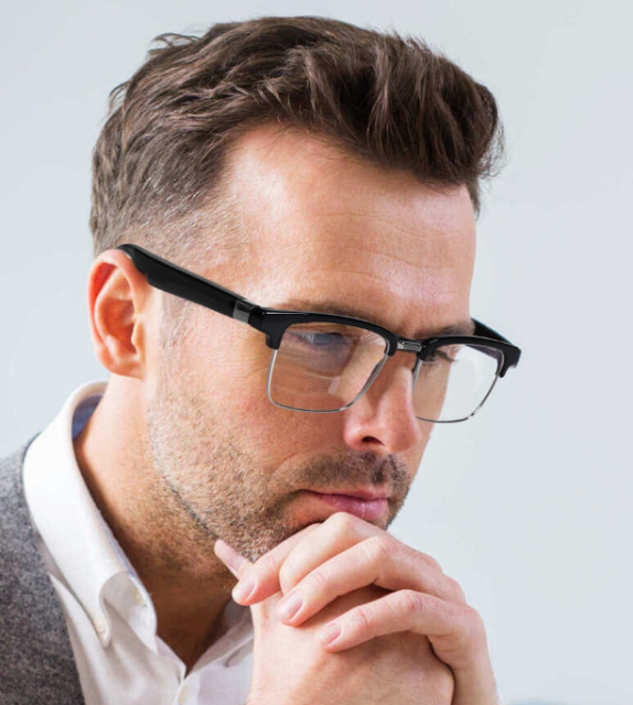 I000155 AI Smart Glasses 1080P, Music, Call, AI Voice Translation, Voice Assistant, IPX5 Waterproof, Type-C Charging, App Control Universal Compatibility