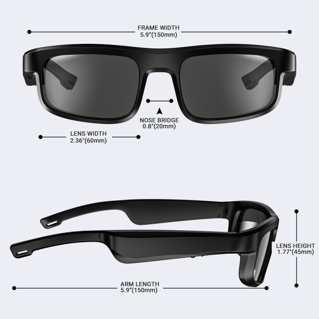 I0012 Smart Glasses  Anti-Blue Light, Wireless Call, Music Playback Universal Compatibility