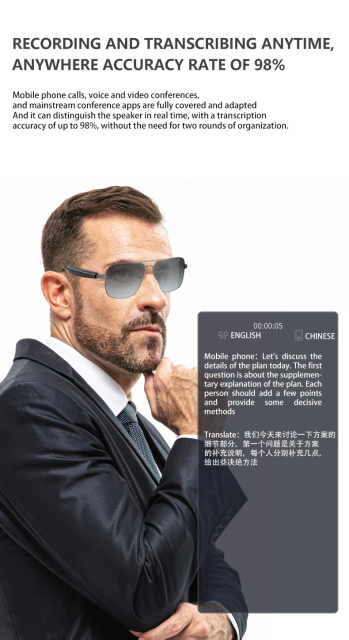 I0127 AI Smart Vintage Aviation Sunglasses  Built-in Bluetooth, AI Translation Universal Compatibility