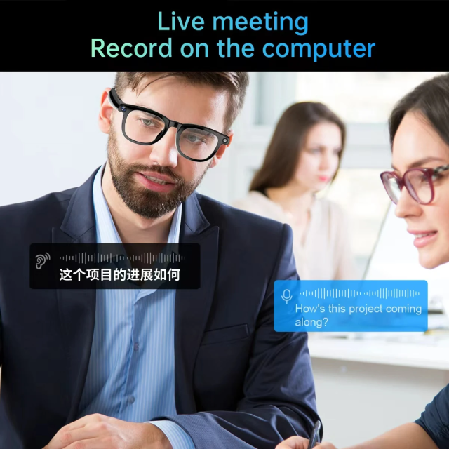 I0110 Smart Glasses with AI Voice Translator, Camera & Wireless Connectivity, for iPhone & Android