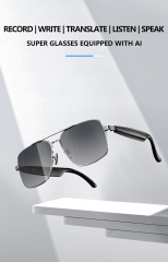 I0127 AI Smart Vintage Aviation Sunglasses  Built-in Bluetooth, AI Translation Universal Compatibility