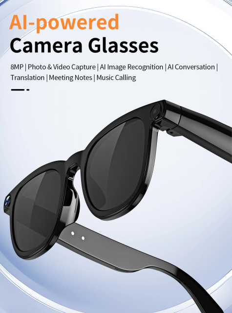 I0117 AI Smart Glasses Real-Time Translation Object Recognition Photography Universal Compatibility