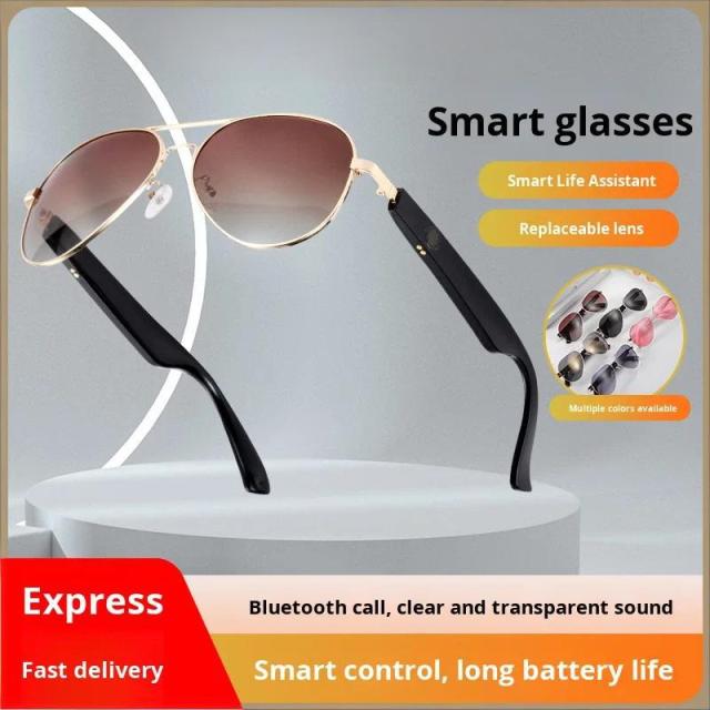 I0016 Smart Sunglasses  Bluetooth 5.4, IPX5 Waterproof, Wireless Audio, Smart Assistant, Call & Music Playback  Universal Compatibility