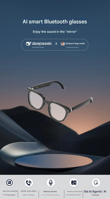 I0126 AI Smart Audio Sunglasses  AI Translation, Hands-free Call, Music Playback, Polarized Lens  Universal Compatibility