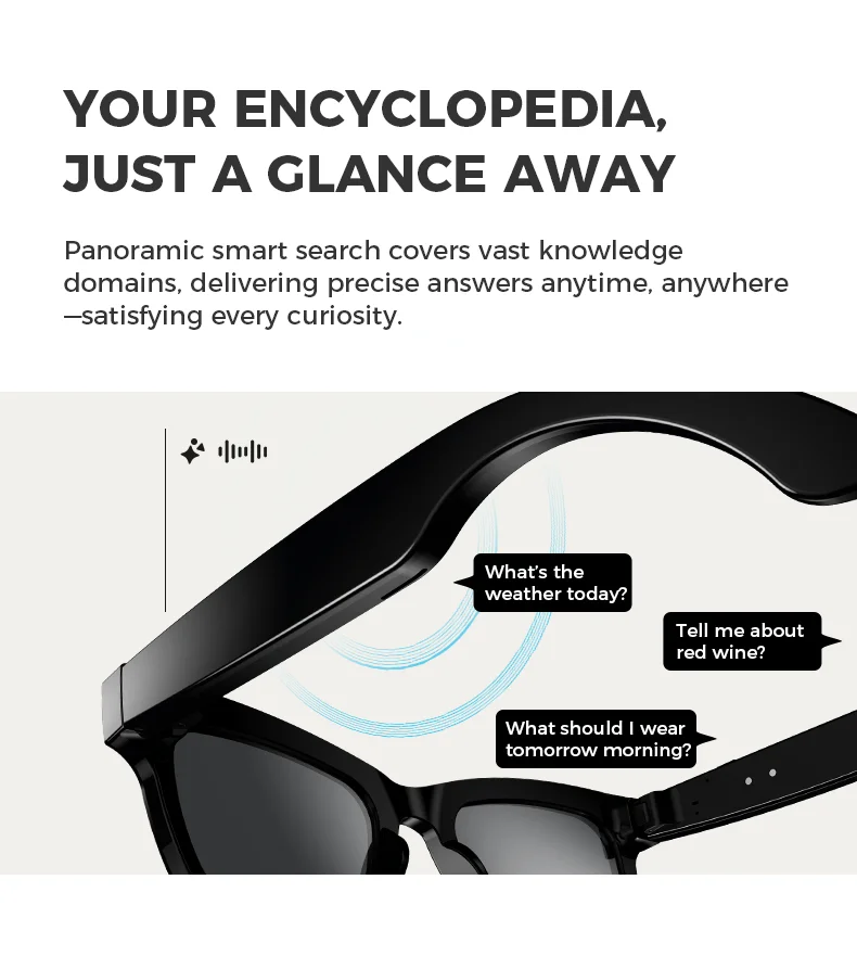 I0118 AI Smart Camera Glasses 8MP Camera WiFi Waterproof Voice Wake-up Universal Compatibility