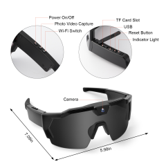 I0131 Smart Glasses  Video Camera, IPX4 Waterproof, Real-time Translation  Universal Compatibility