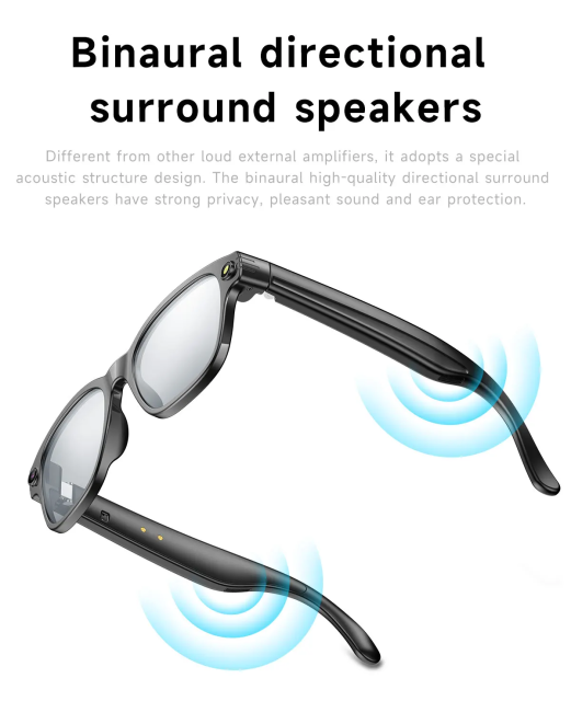 I0107 Smart AI Glasses High-Strength PC Material Compatible with iOS & Android