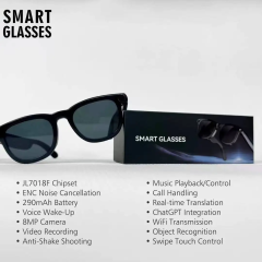 I0117 AI Smart Glasses Real-Time Translation Object Recognition Photography Universal Compatibility
