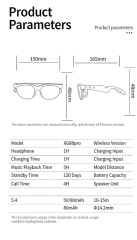 I0109 Smart Sunglasses with Waterproof AI Translation, Bluetooth & Built-in Earphones Universal Compatibility