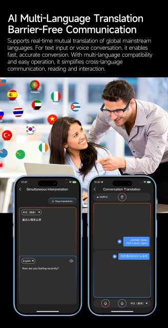 I0105 Smart Wearable Glasses Premium PC Material Fit for iOS & Android