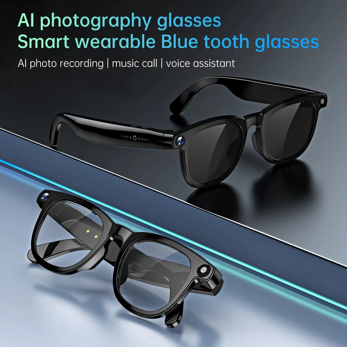 I0110 Smart Glasses with AI Voice Translator, Camera & Wireless Connectivity, for iPhone & Android