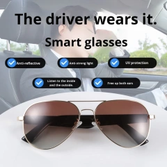 I0016 Smart Sunglasses  Bluetooth 5.4, IPX5 Waterproof, Wireless Audio, Smart Assistant, Call & Music Playback  Universal Compatibility