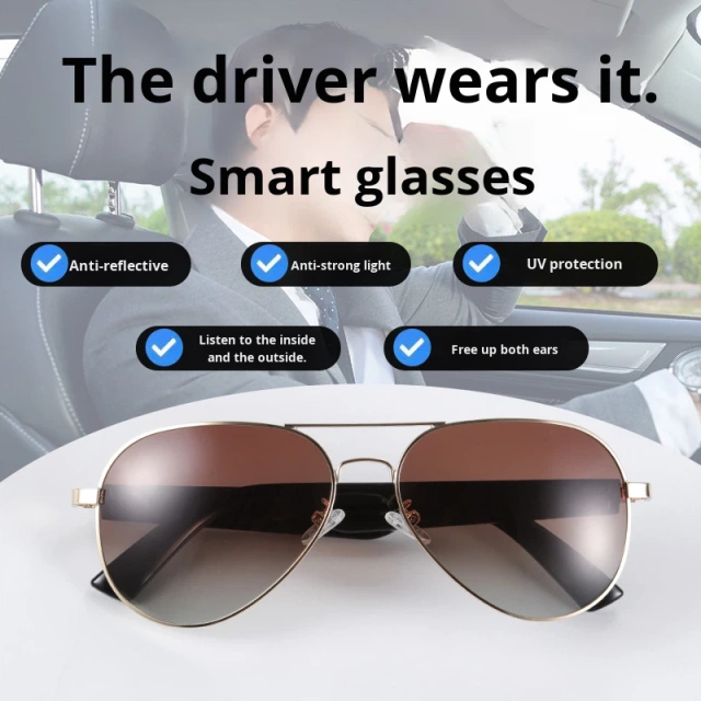 I0016 Smart Sunglasses  Bluetooth 5.4, IPX5 Waterproof, Wireless Audio, Smart Assistant, Call & Music Playback  Universal Compatibility