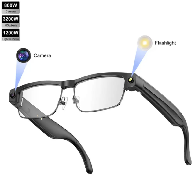 I0121 Smart Camera Glasses  8MP Video Recording, AI Translation, WiFi Transmission, Bluetooth Headset Universal Compatibility